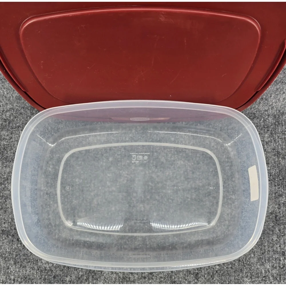 Rubbermaid Easy Finds Lids Food Storage Container 24c Chili Red Rectangular 7J76
